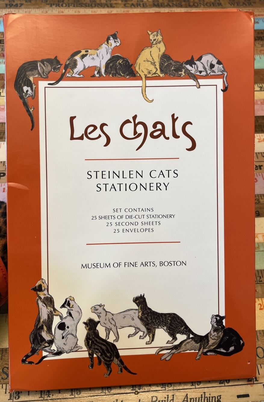 Les Chats Steinlen Cats Die-Cut Stationery Envelopes Stickers Boston Museum Art